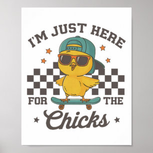 Chicks Dig Me Easter Toddler Boys Men Happy Easter Poster