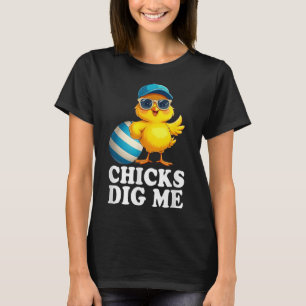 Chicks Dig Me Easter Toddler Boys Men Happy Easter T-Shirt
