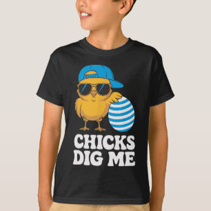 Chicks Dig Me Easter Toddler Boys Men Kids Happy E T-Shirt