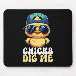 Chicks Dig Me Funny By Chick Sungles Retro Cute _3 Mouse Pad