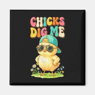 Chicks Dig Me Funny By Chick Sungles Retro Cute  Magnet