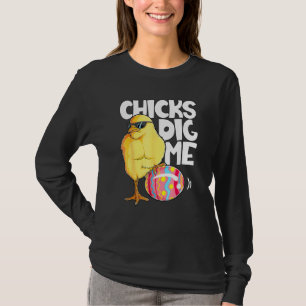 Chicks Dig Me Funny Easter Egg Hunting Hunter Boys T-Shirt