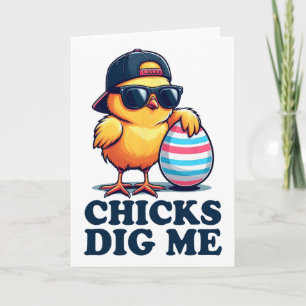 Chicks Dig Me Funny Easter Toddler Boys Kid Happy Card