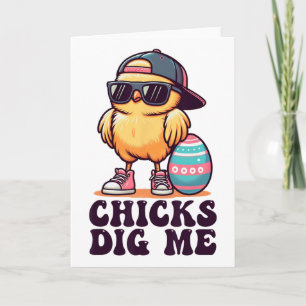 Chicks Dig Me Funny Easter Toddler Boys Men Kid Ha Card