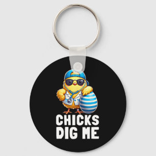 Chicks Dig Me Funny Happy Easter Day Nurse Doctor  Key Ring