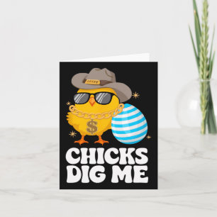 Chicks Dig Me Funny Happy Easter Sunday Outfit Wom Card