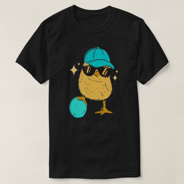 Chicks Dig Me, Teen Toddler Boy Easter Kids Men Fu T-Shirt (Design Front)