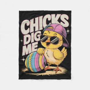 Chicks Dig Me Toddler Boy Easter Boys Easter Toddl Fleece Blanket