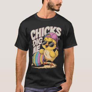 Chicks Dig Me Toddler Boy Easter Boys Easter Toddl T-Shirt