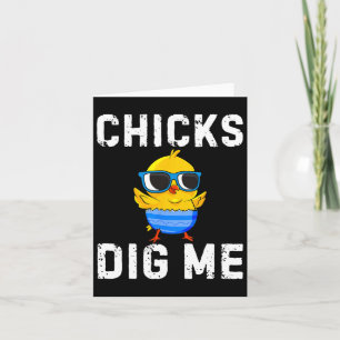 Chicks Dig Me Toddler Happy Easter Egg Hunting Boy Card