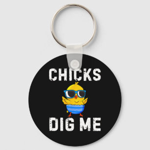Chicks Dig Me Toddler Happy Easter Egg Hunting Boy Key Ring