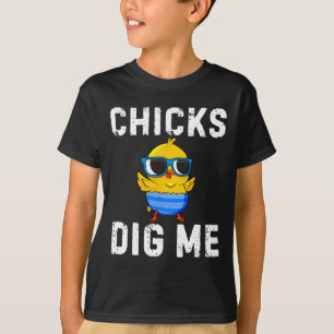 Chicks Dig Me Toddler Happy Easter Egg Hunting Boy T-Shirt
