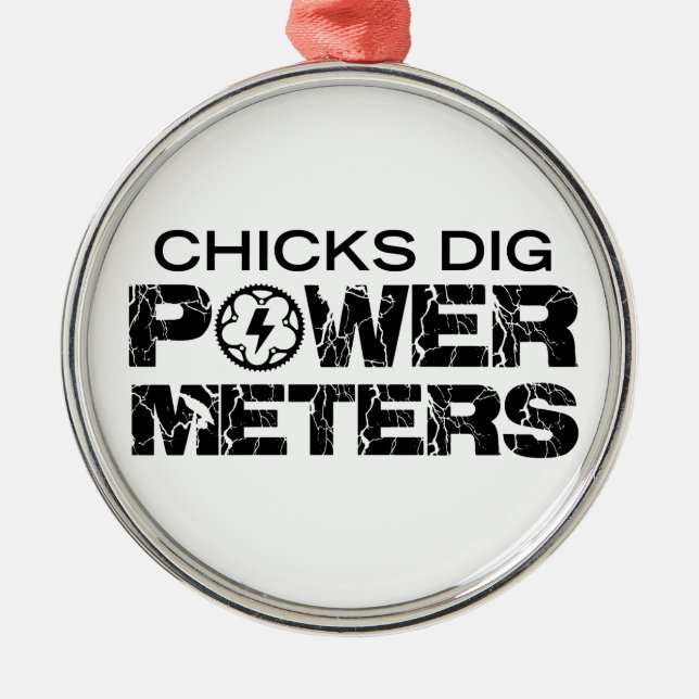 Chicks Dig Power Metres Metal Tree Decoration (Front)