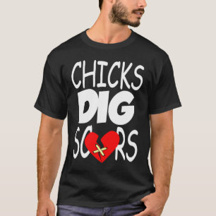 Chicks Dig Scars Congenital Heart Defect Heart War T-Shirt