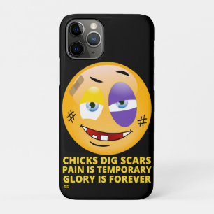 "CHICKS DIG SCARS" funny emoji Case-Mate iPhone Case