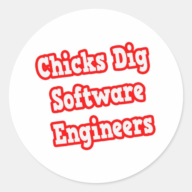 Chicks Dig Software Engineers Classic Round Sticker (Front)