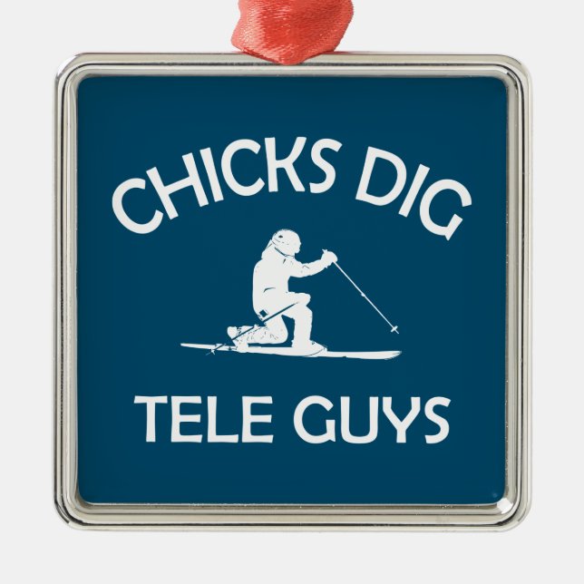 Chicks Dig Tele Guys Metal Tree Decoration (Front)