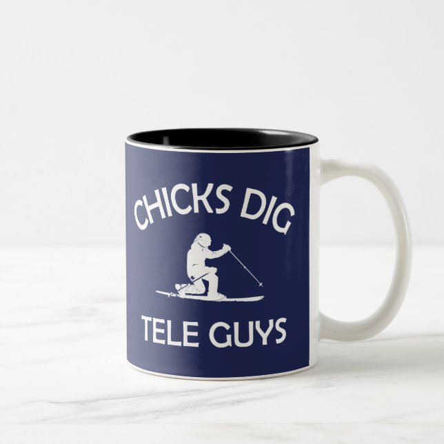 Chicks Dig Tele Guys Two-Tone Coffee Mug (Right)