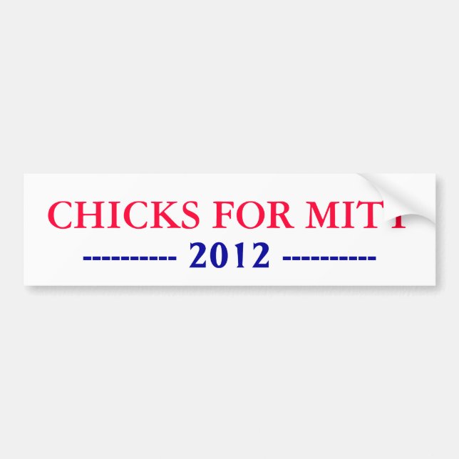 CHICKS FOR MITT, ---------- 2012 ---------- BUMPER STICKER (Front)
