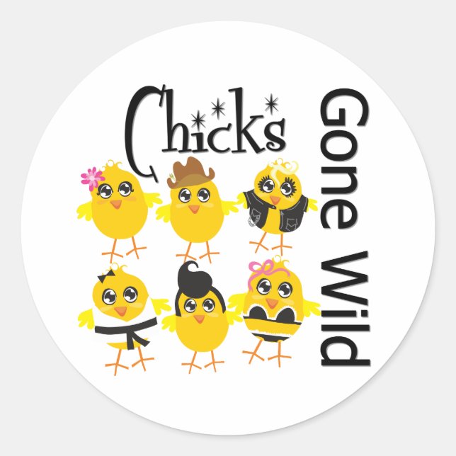 Chicks Gone Wild Classic Round Sticker (Front)
