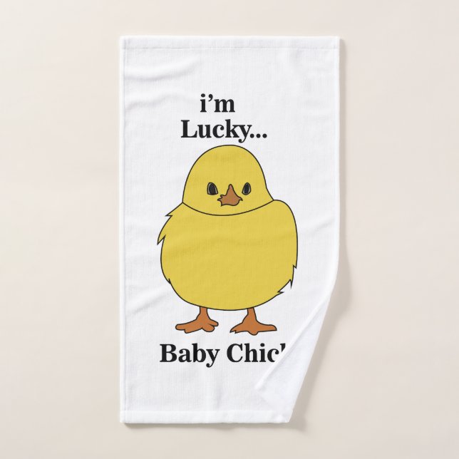 Chicks I'm Lucky Baby Chick Hand Towel (Hand Towel)