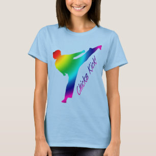 Chicks Kick! rainbow T-Shirt
