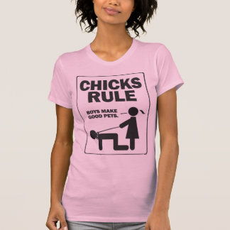 Chicks Rule - Boys Make Good Pets T-Shirt