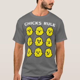 Chicks Rule Funny Happy Easter Day Women Ladies Gi T-Shirt