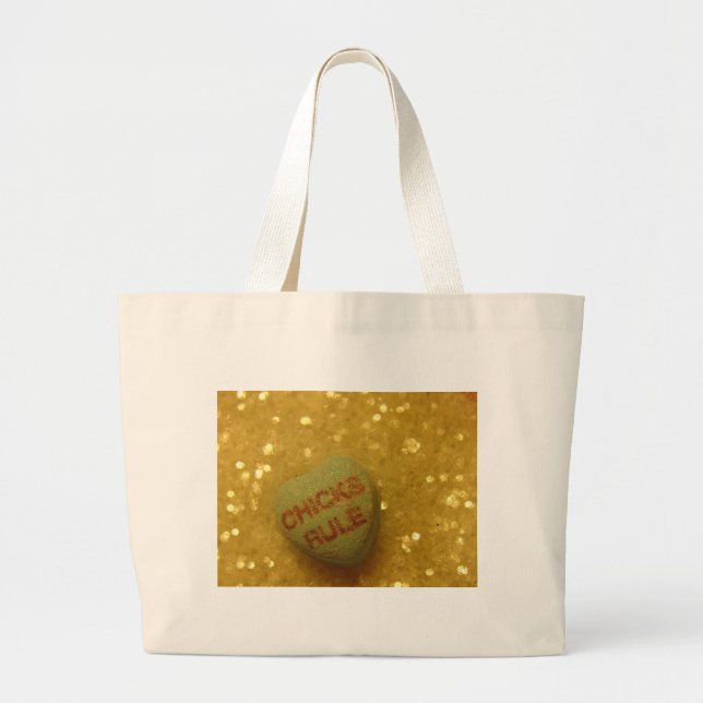 Chicks Rule Large Tote Bag (Front)
