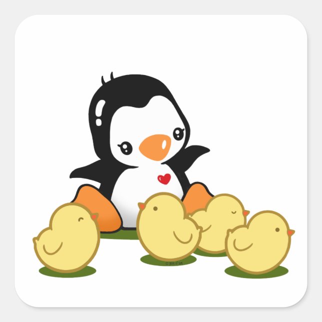 Chicks Square Sticker (Front)
