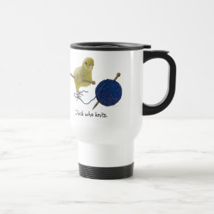 Chicks who knit travel mug