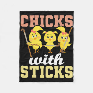 Chicks With Sticks - Field Hockey Player Hockey Fa Fleece Blanket