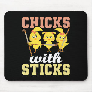 Chicks With Sticks - Field Hockey Player Hockey Fa Mouse Pad
