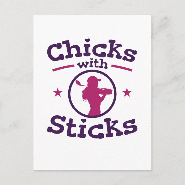 Chicks with Sticks Golf Golfing Golfer Women Postcard (Front)
