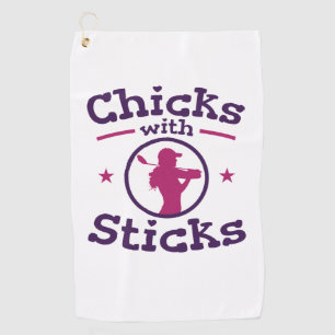 Chicks with Sticks Golf Golfing Golfer Women Towel