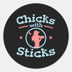 Chicks With Sticks Golf Women Club  Classic Round Sticker
