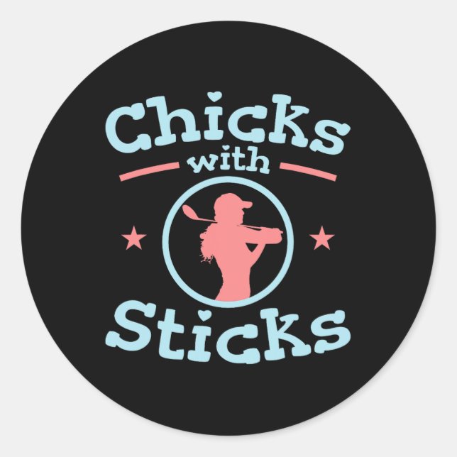 Chicks With Sticks Golf Women Club  Classic Round Sticker (Front)