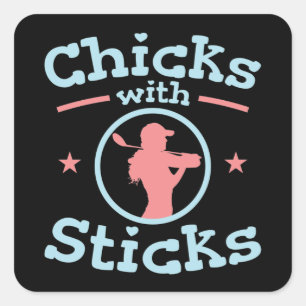 Chicks with Sticks Golf Women  Square Sticker