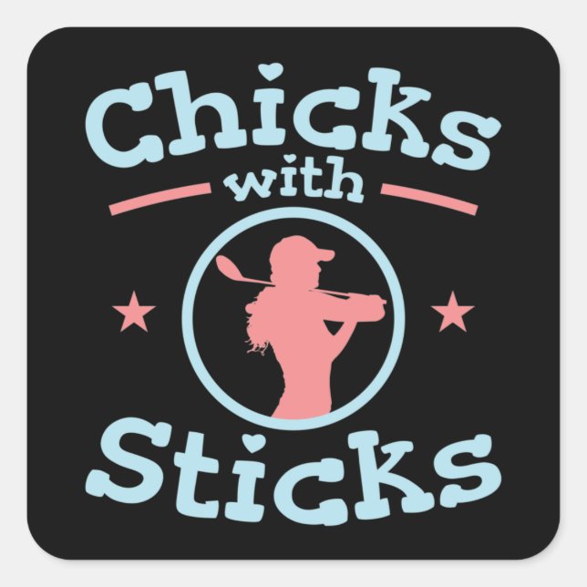 Chicks with Sticks Golf Women  Square Sticker (Front)