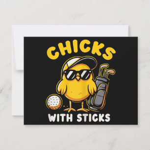 Chicks With Sticks Golfer Girl Woman Golf Club Gol
