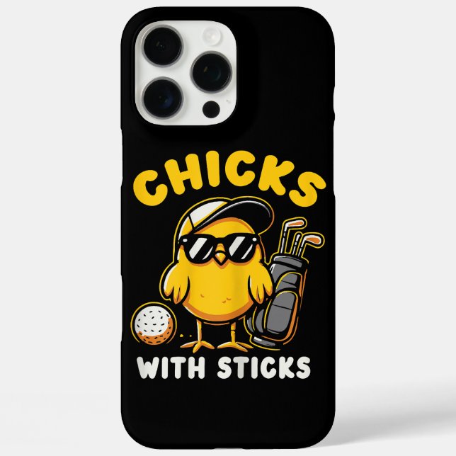 Chicks With Sticks Golfer Girl Woman Golf Club Gol Case-Mate iPhone Case (Back)