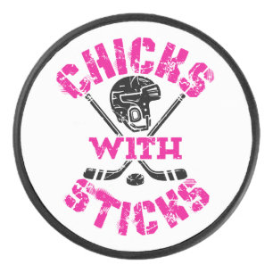 Chicks with Sticks Hockey Women Girls Puck