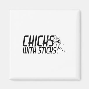 Chicks With Sticks Womens Lacrosse Magnet