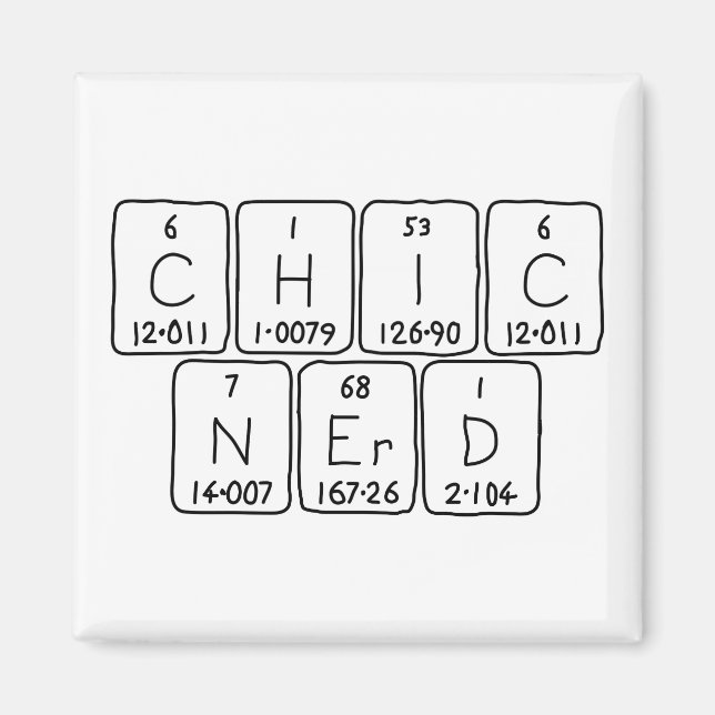 ChicNerd periodic table phrase magnet (Front)