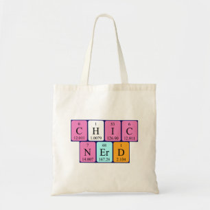 ChicNerd periodic table phrase tote bag