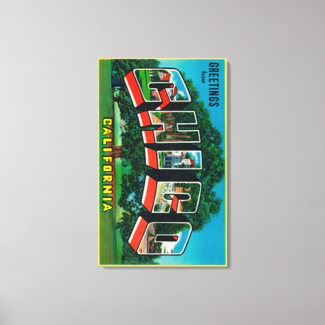 Chico, California - Large Letter Scenes Canvas Print (Front)