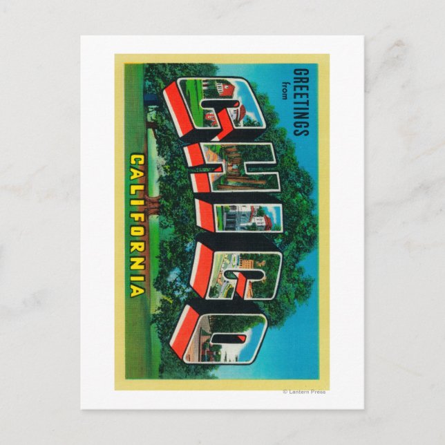 Chico, California - Large Letter Scenes Postcard (Front)