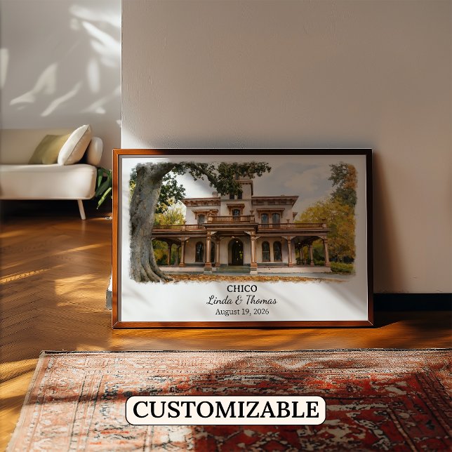 Chico California Poster, Watercolor, Custom Poster (Creator Uploaded)