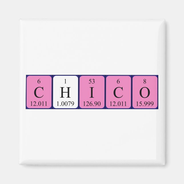 Chico periodic table name magnet (Front)