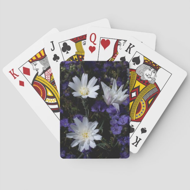 Chicory and Phacelia Wildflowers Playing Cards (Back)